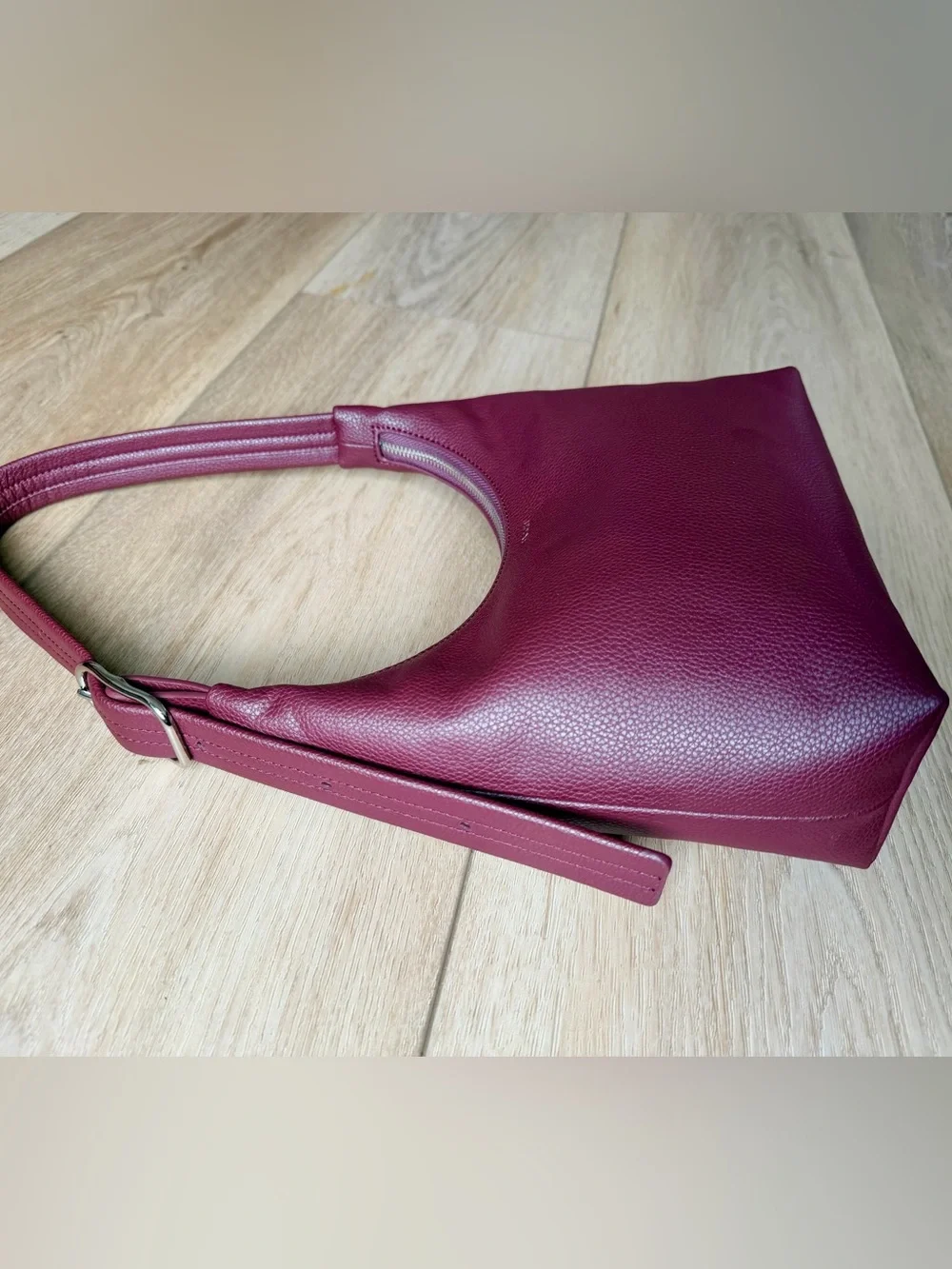 BAGGU Mahogany Recycled Leather Shoulder Bag